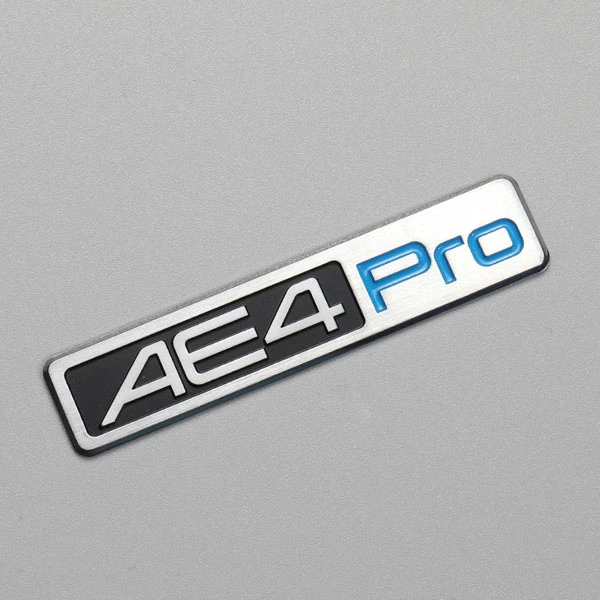 Custom High Glossy Silver Logo With Edges Embossed 3D Brushed Electroforming Nickel Metal Label for Motor