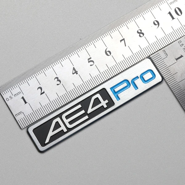 Custom High Glossy Silver Logo With Edges Embossed 3D Brushed Electroforming Nickel Metal Label for Motor