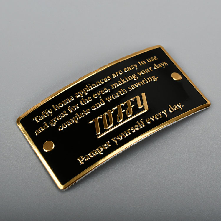 Aluminum Printed Gold Metal Label