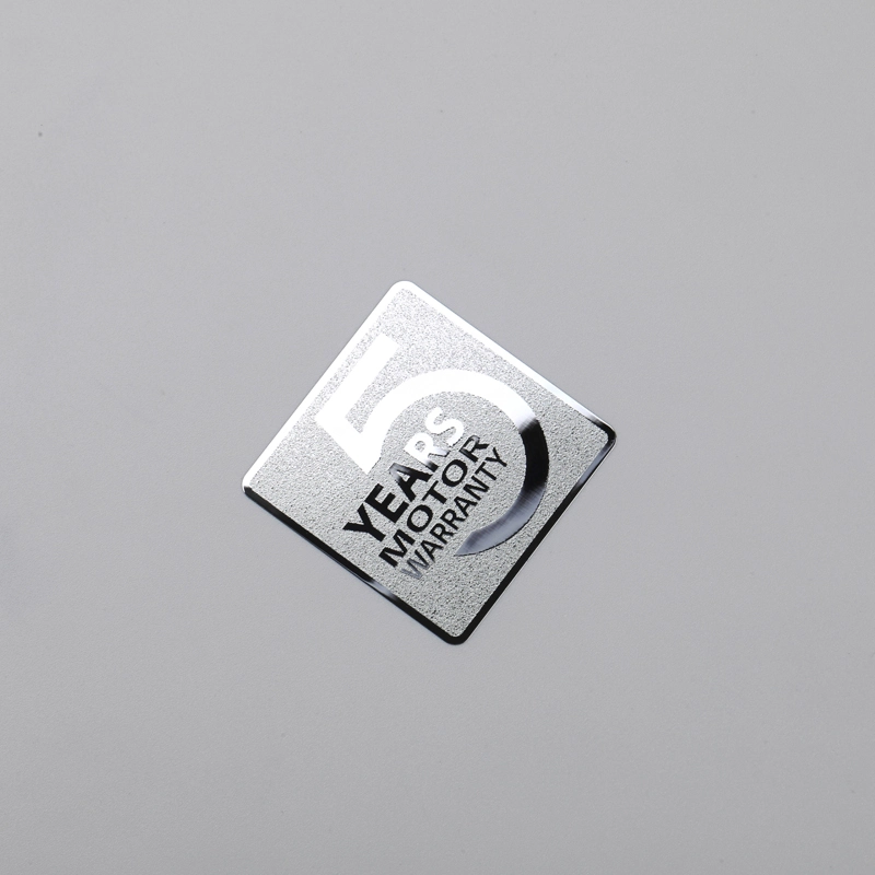 Metal Chrome Texture Label Silver Thin Self adhesive sticker