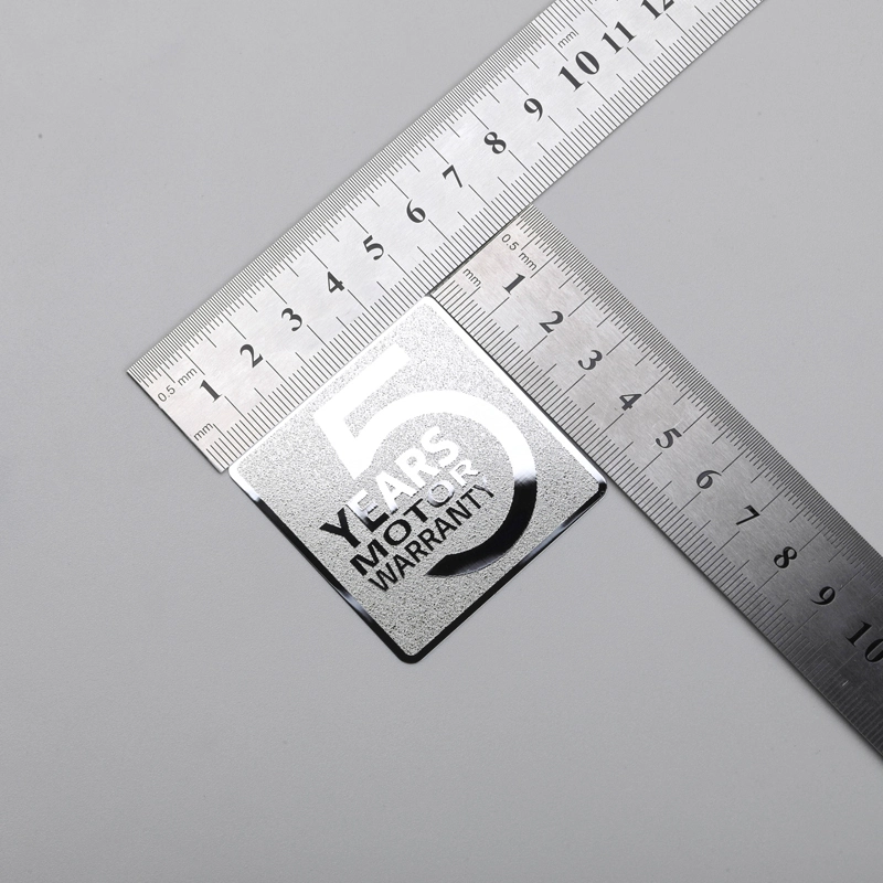 Metal Chrome Texture Label Silver Thin Self adhesive sticker