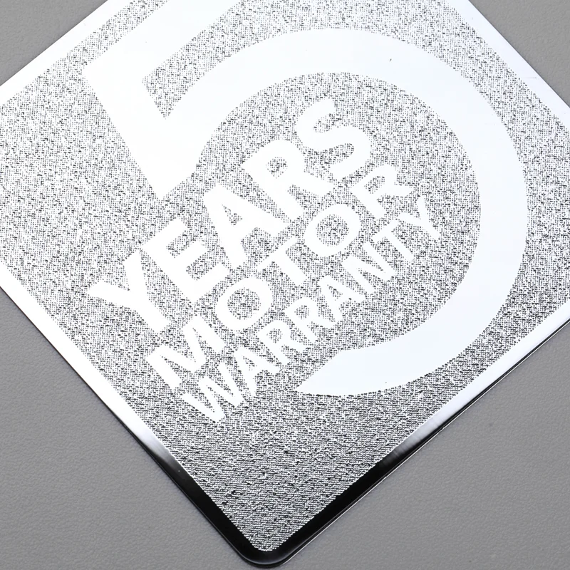 Metal Chrome Texture Label Silver Thin Self adhesive sticker