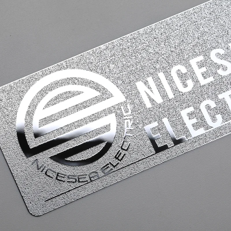 Chrome Silver Logo Sticker Nickel Label with 3M Adhesive