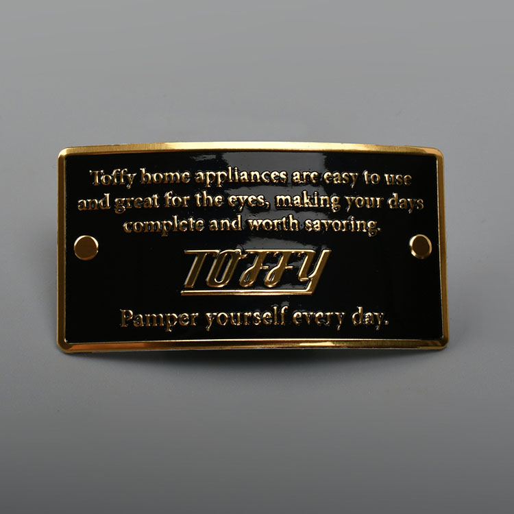 Aluminum Printed Gold Metal Label